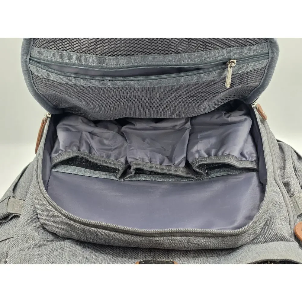 Dikaslon Diaper Bag Backpack Gray Large Baby Travel Bag Stroller Straps